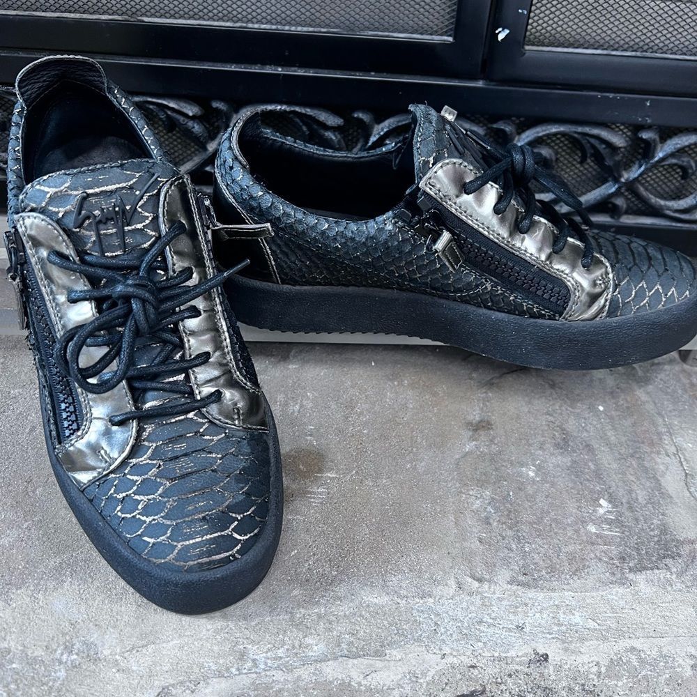 Giuseppe Zanotti Frankie Python Embossed Leather … - image 1